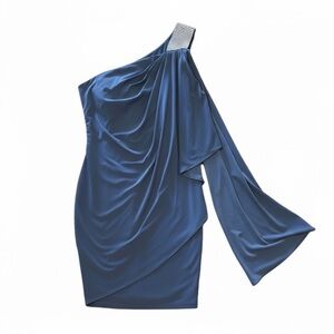 Cache one shoulder black mini dress, size 4 🔵